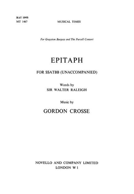 Gordon Crosse: Epitaph