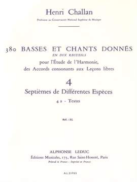 Henri Challan: 380 Basses et Chants Donnés Vol. 4A