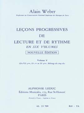 Alain Weber: Leçons Progressives de Lecture et Rythme