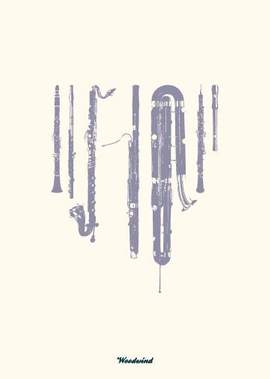 Vintage: Woodwind - Greeting Card