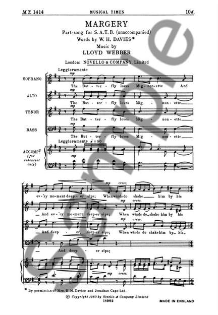 William Lloyd Webber: Margery