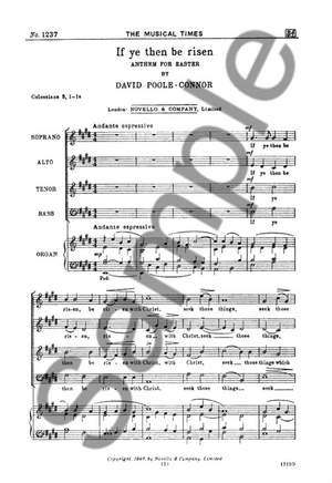 David Poole-Connor: If Ye Then Be Risen
