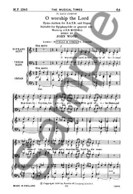 John Wood: O Worship The Lord