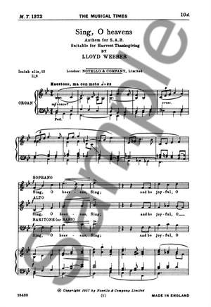 William Lloyd Webber: Sing, O Heavens