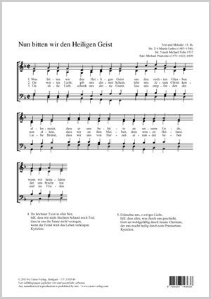 Praetorius, Michael: We now implore the Holy Ghost
