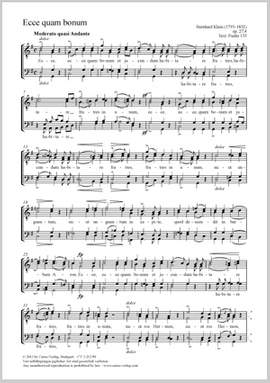 Klein, Bernhard: Ecce quam bonum