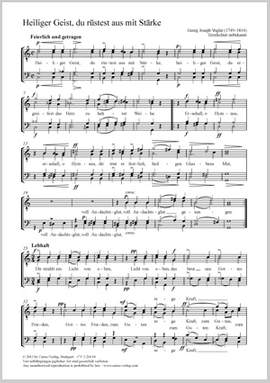 Vogler, Georg Joseph Abbé: Heiliger Geist, du rüstest aus mit Stärke