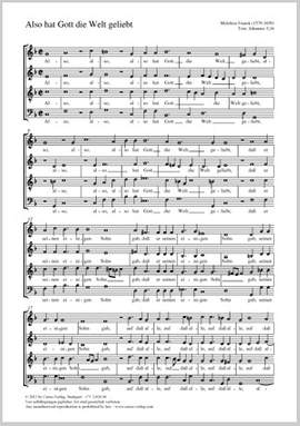 Franck, Melchior: So greatly God esteemed the world