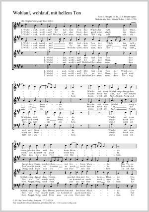 Walter, Johann: Wohlauf, wohlauf, mit hellem Ton