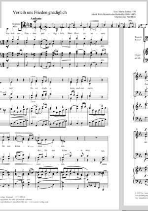 Mendelssohn Bartholdy, Felix: Verleih uns Frieden gnädiglich