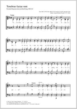Haydn, Johann Michael: Tenebrae factae sunt