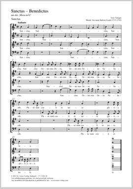 Casali, Giovanni Battista: Sanctus  Benedictus