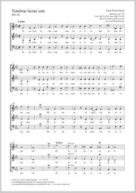 Haydn, Johann Michael: Tenebrae factae sunt