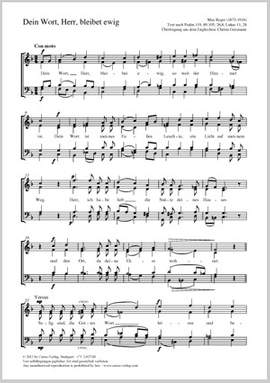 Reger, Max: Forever, o Lord, Thy Word is Settled