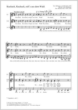 Gohl, Michael: Kuckuck, Kuckuck, ruft's aus dem Wald