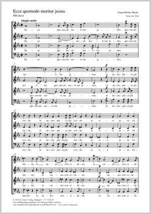 Haydn, Johann Michael: Ecce quomodo moritur justus
