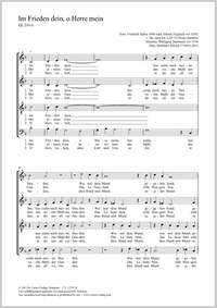 Blitsch, Bernhard: Im Frieden dein, o Herre mein