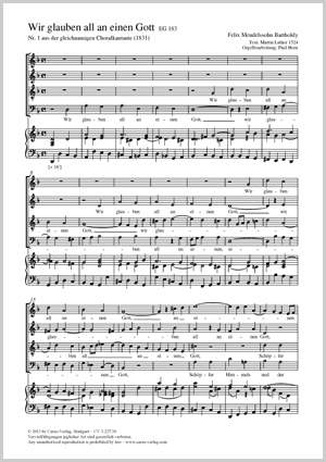 Mendelssohn Bartholdy, Felix: Wir glauben all an einen Gott