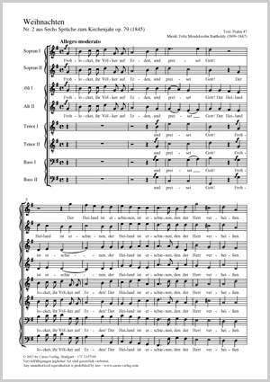 Mendelssohn Bartholdy, Felix: Weihnachten
