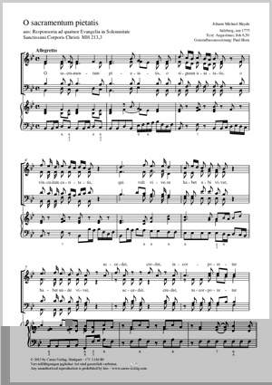 Haydn, Johann Michael: O sacramentum pietatis