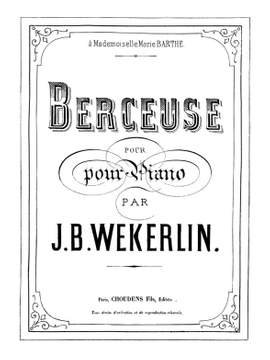 J.B. Wekerlin: Wekerlin Berceuse Piano