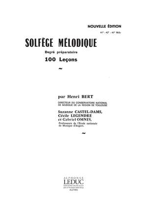 Henri Bert: Solfege Melodique 100 Lecons Degre Preparatoire