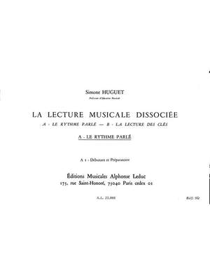 Simone Huguet: Lecture Musicale Dissociee A-Le Rythme Parle A1