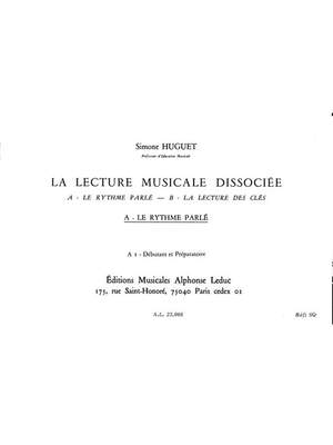 Simone Huguet: Lecture Musicale Dissociee A-Le Rythme Parle A1