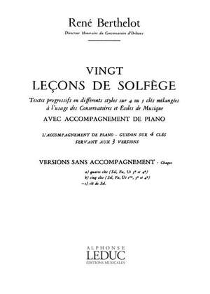 René Berthelot: 20 Lecons de Solfege C Cle de Sol