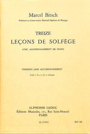 Marcel Bitsch: 13 Lecons de Solfege 3 Cles Melangees Vers B