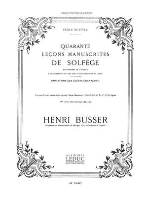 Henri Büsser: Lecons Manuscrites de Solfege Vol2 B