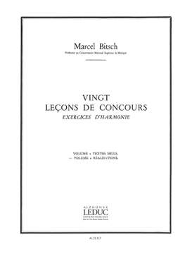 Marcel Bitsch: 20 Lecons de Concours Exercices d'harmonie