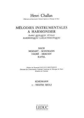 Henri Challan: Melodies Instrumentales A Harmoniser Volume 7
