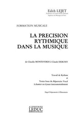 Edith Lejet: La Precision Rythmique