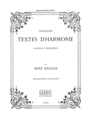 Duclos: 24 Textes D'harmonie Faciles Et Progressifs