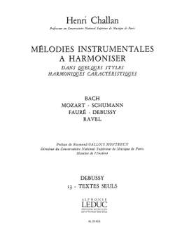 Henri Challan: Melodies Instrumentales A Harmoniser Volume 13