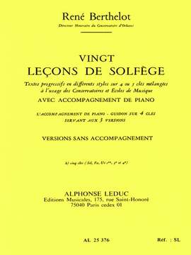 Berthelot: 20 Lecons De Solfege B
