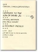 Richard Proulx: Hosanna to the Son of David