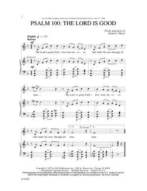 Daniel C. Meyer: Psalm 100: The Lord Is Good