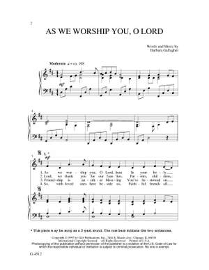 Barbara Gallagher: As We Worship You, O Lord
