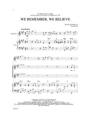 Thomas J. Porter: We Remember, We Believe