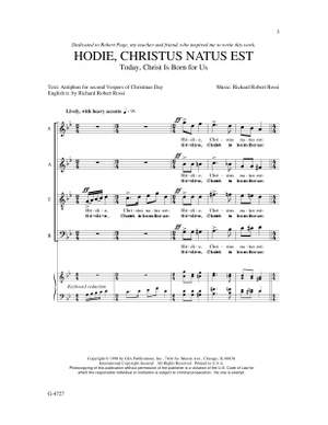 Richard Robert Rossi: Hodie Christus Natus Est