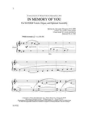 C. Alexander Peloquin: In Memory of You