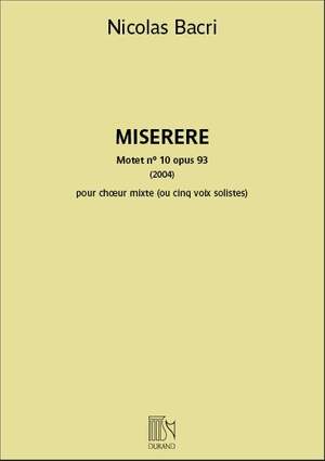 Nicolas Bacri: Miserere Motet nº 10 opus 93