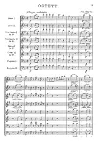 Wranitsky, Paul: Octet in F Major (Hob. II: F7) for two oboes, two clarinets, two horns and two bassoons
