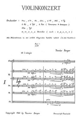 Berger, Theodor: Violin Concerto