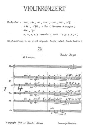 Berger, Theodor: Violin Concerto
