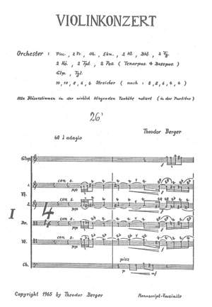 Berger, Theodor: Violin Concerto
