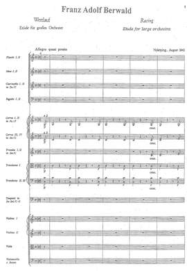 Berwald, Franz Adolf: Wettlauf, Tone poem for grand orchestra