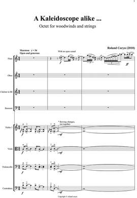 Coryn, Roland: A Kaleidoscope alike… Octuor for woodwinds and strings